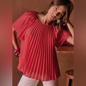 Sezane Romy Blouse Poppy Size 34 US 2